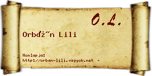 Orbán Lili névjegykártya
