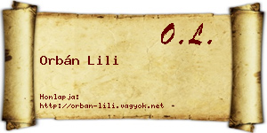 Orbán Lili névjegykártya