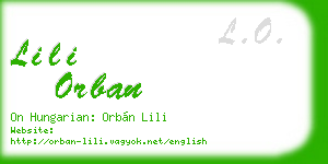 lili orban business card